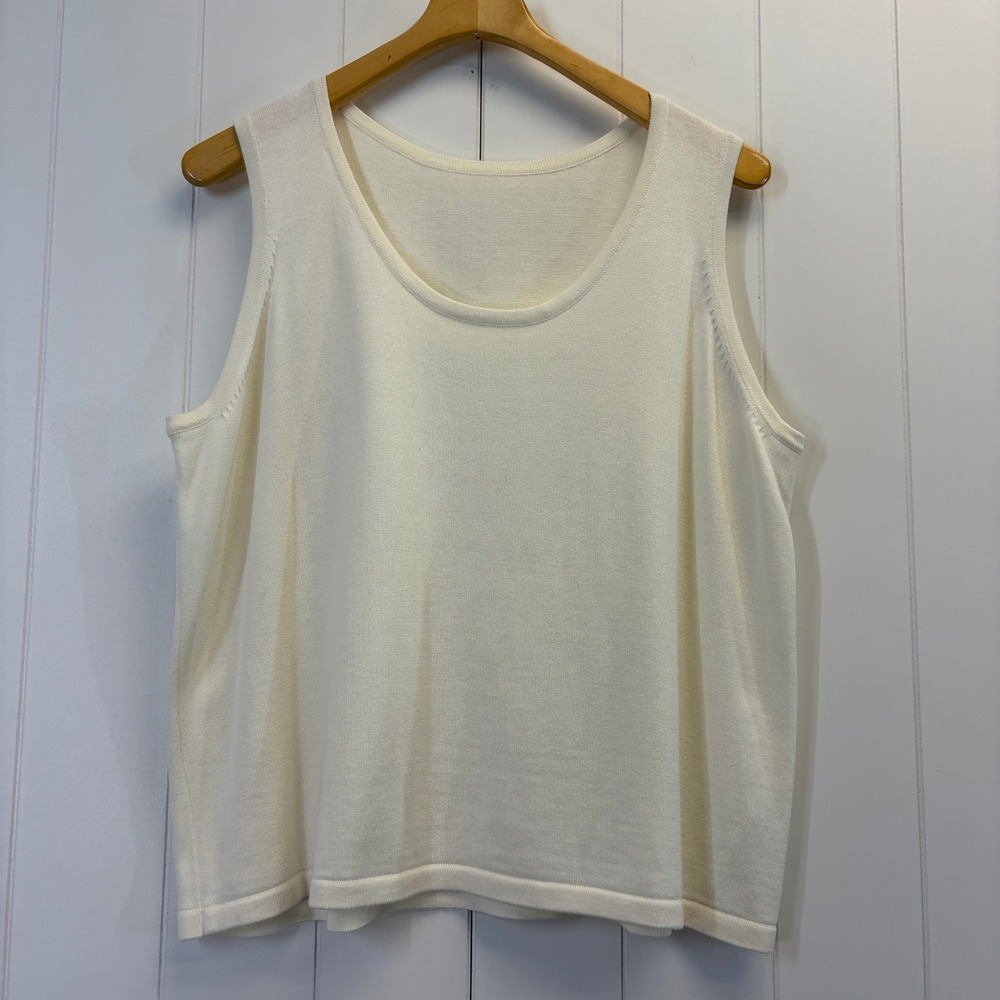 Bob Mackie Wearable Art Closet Staple Tank Top Sweater Women Size XL Old Money